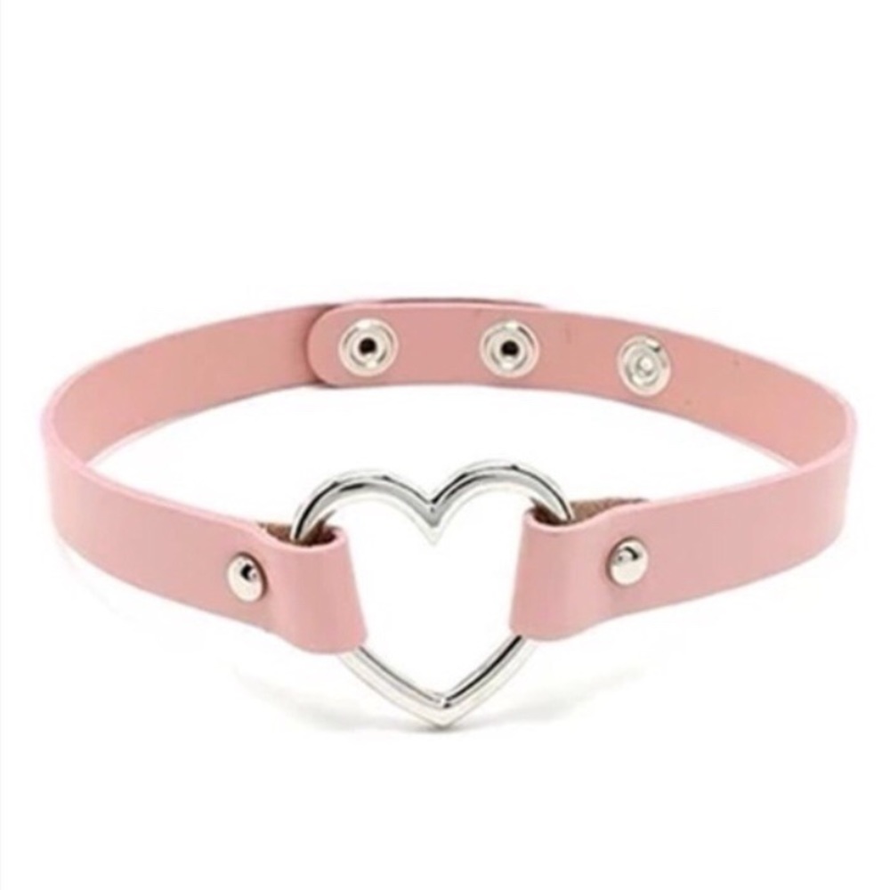 Cotton Candy Pink Choker / Wrap-Around Layer Bracelet Chrome Heart NIP